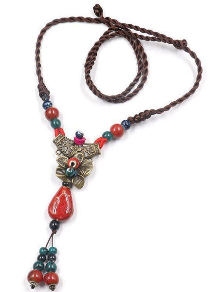 Fashion Ethnic Style Fashion Item Making Old Roses Flowers Wide Sweaters Chains Long Autumn and Winter Clothes Accessories Necklace