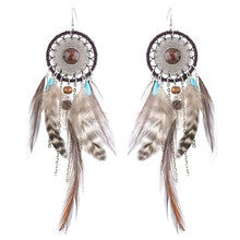 Load image into Gallery viewer, 5 Colors Bohemia Feather Dream Catcher Tassels Earrings Accessories