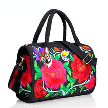 Load image into Gallery viewer, Ethnic Style Embroidered Portable Cross-body Drum Bag Canvas Embroidered Cloth Bag Travel One-shoulder Portable Women&#39;s Bag