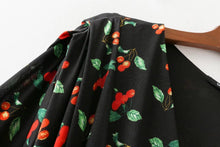 Load image into Gallery viewer, 2018 V-neck waist irregular floral dress spring new long-sleeved dress