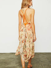 Load image into Gallery viewer, Floral Print Halter Beach Bohemia Maxi Dress