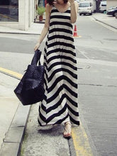 Load image into Gallery viewer, Sexy Stripe Sleeveless Bohemia Beach Maxi Dress