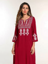 Load image into Gallery viewer, Embroidered Loose Casual Kaftan Dress