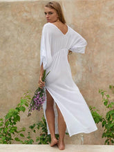 Load image into Gallery viewer, Embroidered V Neck Beach Maxi Dress