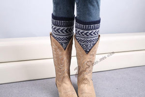 Boot cuff thick short-sleeved thick thick bamboo knit wool yarn socks - 4