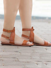 Load image into Gallery viewer, Solid Color Casual Open Toe Flat Sandals Shoes