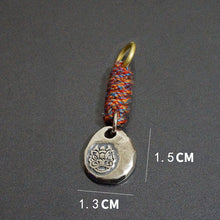 Load image into Gallery viewer, Small pendant sterling S925 silver accessories Tibetan Vajra Corpse Tuolin Master Wakes up the Lion Hand carry Vajra pestle Ah Dun