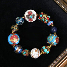 Load image into Gallery viewer, Original design retro Nepal ancient method Tibetan beads transfer beads glass bracelet