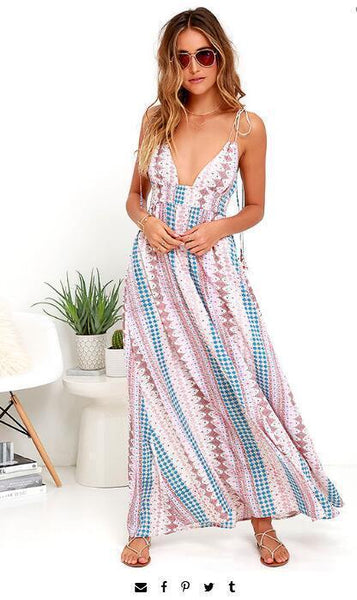 Spaghetti Strap Beach Maxi Dress