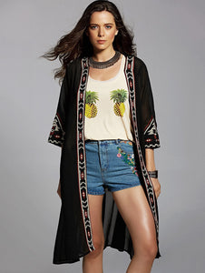 Summer Cardigan Chiffon Embroidery Sun Protection Clothing