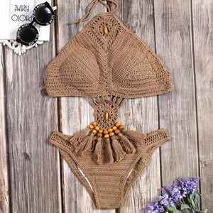 Boho Crochet Tassels Beach Bikini