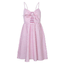 Load image into Gallery viewer, Sexy Stripe Spafhetti Strap High Waist Casual Mini Dress
