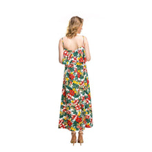 Load image into Gallery viewer, Elegant Sling Print Chiffon Lattice Floral Backless Dress