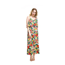 Load image into Gallery viewer, Elegant Sling Print Chiffon Lattice Floral Backless Dress