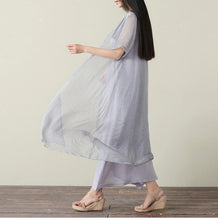 Load image into Gallery viewer, Embroidered Loose Casual Linen Cotton Maxi Dress