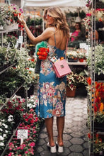 Load image into Gallery viewer, Vacation Style Flower Print Beach Sling Dress