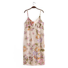 Load image into Gallery viewer, Vacation Style Flower Print Beach Sling Dress