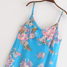 Load image into Gallery viewer, Vacation Style Flower Print Beach Sling Dress
