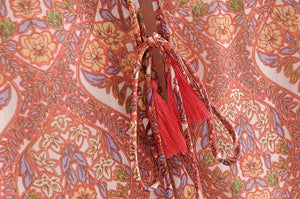 Summer Bohemian Fringed V-Neck Print Dress