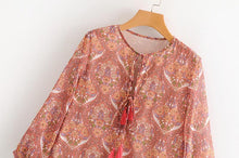 Load image into Gallery viewer, Summer Bohemian Fringed V-Neck Print Dress