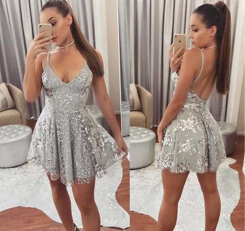 Sequin Spaghetti Strap Party Mini Dress