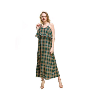 Elegant Sling Print Chiffon Lattice Floral Backless Dress