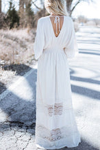 Load image into Gallery viewer, Bohemia V-Neck Stitching Lace Cover-Up Beach Dress