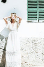 Load image into Gallery viewer, Bohemia V-Neck Stitching Lace Cover-Up Beach Dress