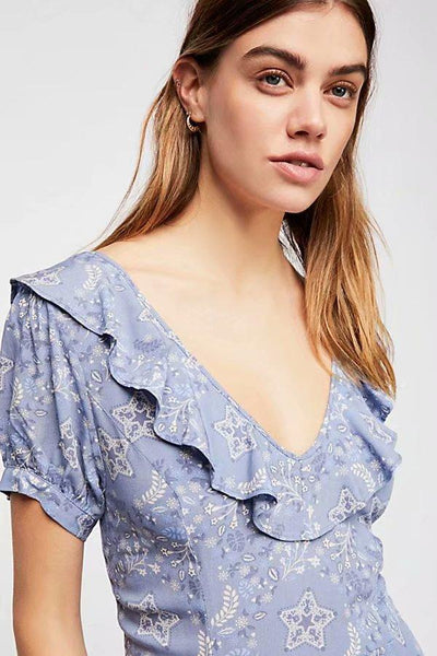 Print Short Sleeve Blackcross Beach Short Mini Dress