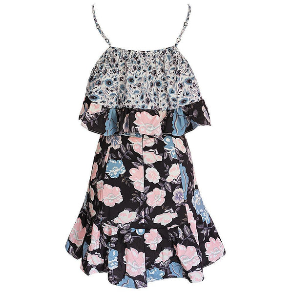 Print Spaghetti Strap Beach Boho Mini Dress