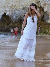 Load image into Gallery viewer, Summer Lace V-Neck Stitching Sling Sexy Backless Beach Dress