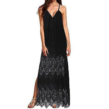 Load image into Gallery viewer, Summer Lace V-Neck Stitching Sling Sexy Backless Beach Dress