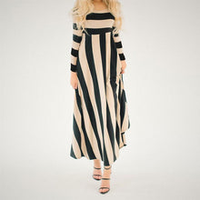 Load image into Gallery viewer, Stripe Long Sleeve Loose Casual Maxi Dress