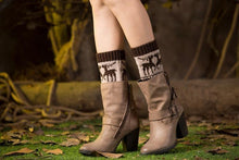 Load image into Gallery viewer, Boot cuff thick short-sleeved thick thick bamboo knit wool yarn socks - 10