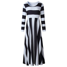 Load image into Gallery viewer, Stripe Long Sleeve Loose Casual Maxi Dress