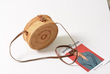 Load image into Gallery viewer, Round Rattan Butterfly Forest Handmade Bohemia Bag