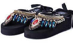 Bohemian Slipper Jewelry Vintage National Clip Toe Shoes