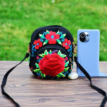 Load image into Gallery viewer, New Ethnic Girl Slung Small Bag Embroidered Canvas Coin Purse Casual Joker Shoulder Phone Bag