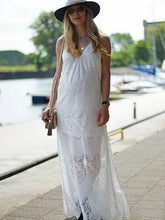 Load image into Gallery viewer, Summer Lace V-Neck Stitching Sling Sexy Backless Beach Dress