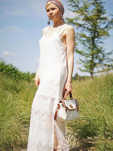 Load image into Gallery viewer, Summer Lace V-Neck Stitching Sling Sexy Backless Beach Dress
