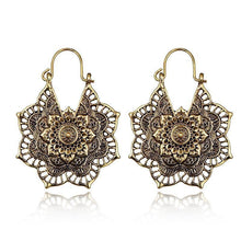 Load image into Gallery viewer, Bohemian Vintage Hollow Alloy Flower Earrings Accessories