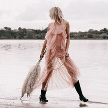 Load image into Gallery viewer, Boho Mesh Pink Ruffles 2 Pieces Sets Dress