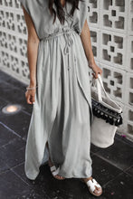 Load image into Gallery viewer, Solid Color V Neck Irregular Maxi Dress