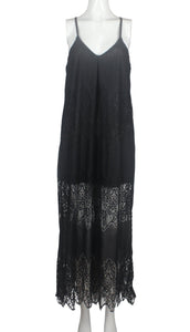 Summer Lace V-Neck Stitching Sling Sexy Backless Beach Dress