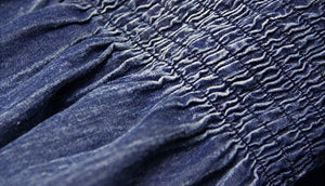Denim Embroidery Irregular Sleeves Long Tail Dress