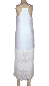 Summer Lace V-Neck Stitching Sling Sexy Backless Beach Dress