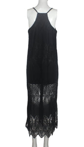 Summer Lace V-Neck Stitching Sling Sexy Backless Beach Dress