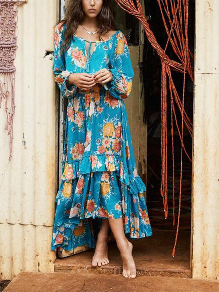 Digital Printing Large Pendulum Band Dress