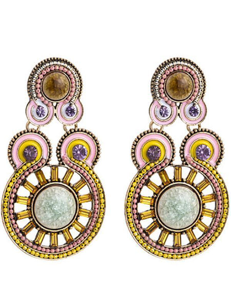 Exaggerated Ripples Ethnic Style Bohemian Style Earrings