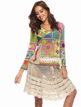 Load image into Gallery viewer, Rainbow Color Sexy Openwork Top Hand-Knit Beach Bikini Cover-Up